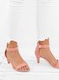 Mostata Women Middle Heel Sandal leopard Ankle Strap Shoes